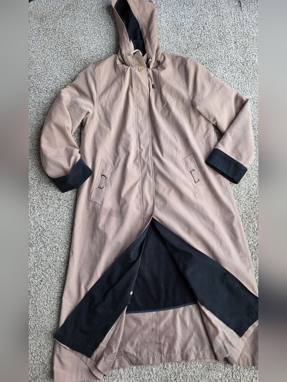 Tally Ho Trench Coat Size Medium Tan Removable Lining